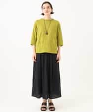 NHHHD05200 GIANNI LO GIUDICE(小さいサイズ)(メゾン ドゥ サンク) コットンシアサッカースカート グリーン