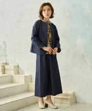 NHHJD14300 GIANNI LO GIUDICE(小さいサイズ)(メゾン ドゥ サンク) [セットアップ対応]デニムライクシャンブレースカート ネイビー