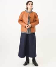 NHHJD14300 GIANNI LO GIUDICE(小さいサイズ)(メゾン ドゥ サンク) [セットアップ対応]デニムライクシャンブレースカート ネイビー