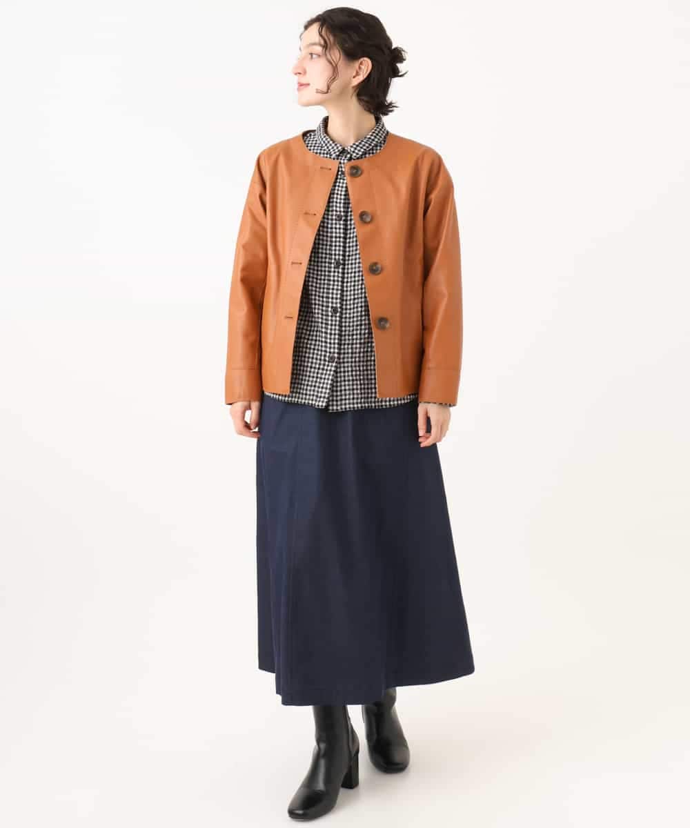 NHHJD14300 GIANNI LO GIUDICE(小さいサイズ)(メゾン ドゥ サンク) [セットアップ対応]デニムライクシャンブレースカート ネイビー