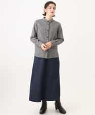 NHHJD14300 GIANNI LO GIUDICE(小さいサイズ)(メゾン ドゥ サンク) [セットアップ対応]デニムライクシャンブレースカート ネイビー