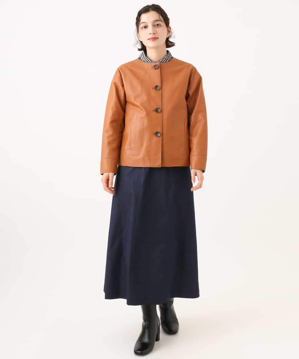NHHJD14300 GIANNI LO GIUDICE(小さいサイズ)(メゾン ドゥ サンク) [セットアップ対応]デニムライクシャンブレースカート ネイビー