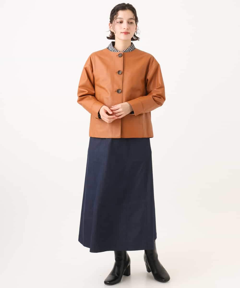 NHHJD14300 GIANNI LO GIUDICE(小さいサイズ)(メゾン ドゥ サンク) [セットアップ対応]デニムライクシャンブレースカート ネイビー