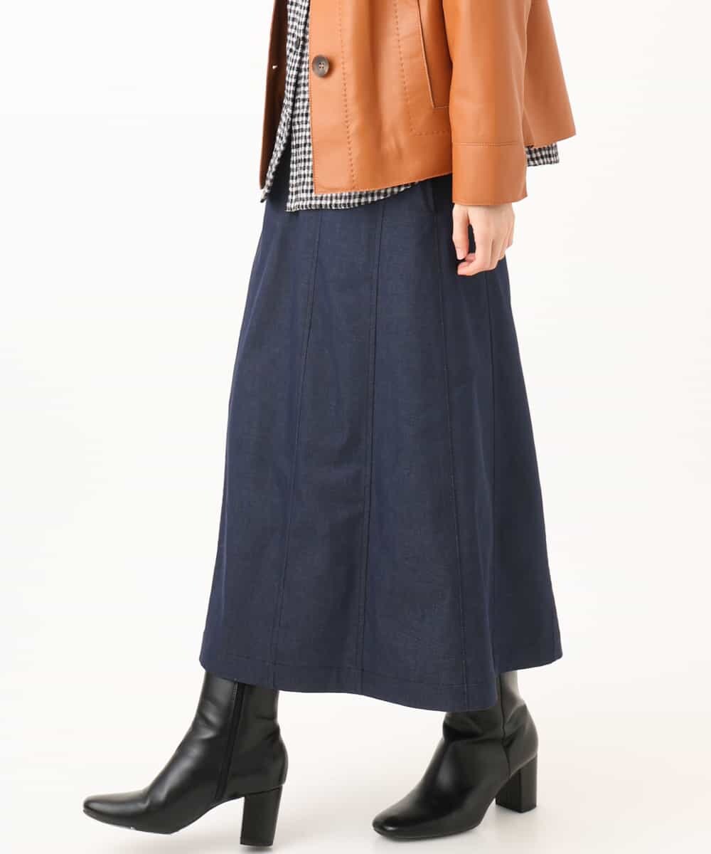 NHHJD14300 GIANNI LO GIUDICE(小さいサイズ)(メゾン ドゥ サンク) [セットアップ対応]デニムライクシャンブレースカート ネイビー