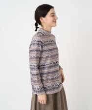 NHKCE51180 GIANNI LO GIUDICE(小さいサイズ)(メゾン ドゥ サンク) [日本製]編地柄プリントカットソー ベージュ