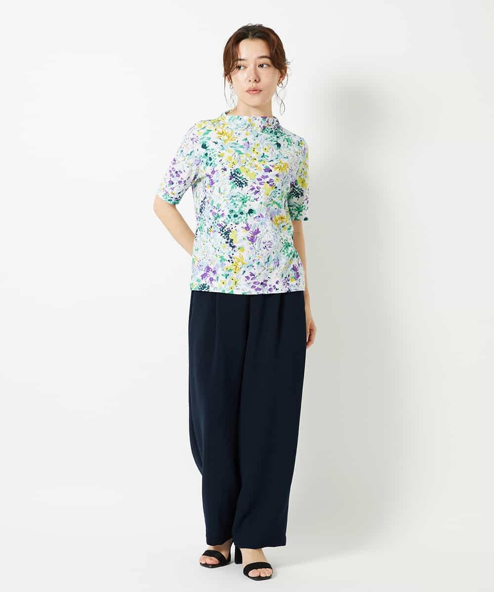 NHKGF96150 GIANNI LO GIUDICE(小さいサイズ)(メゾン ドゥ サンク) 水彩フラワープリントTシャツ ラベンダー