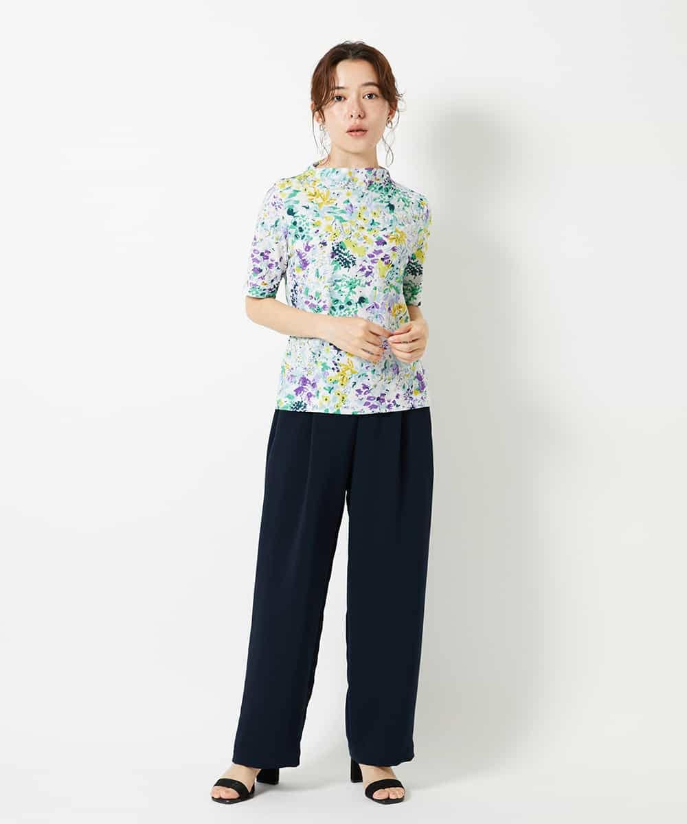 NHKGF96150 GIANNI LO GIUDICE(小さいサイズ)(メゾン ドゥ サンク) 水彩フラワープリントTシャツ ラベンダー