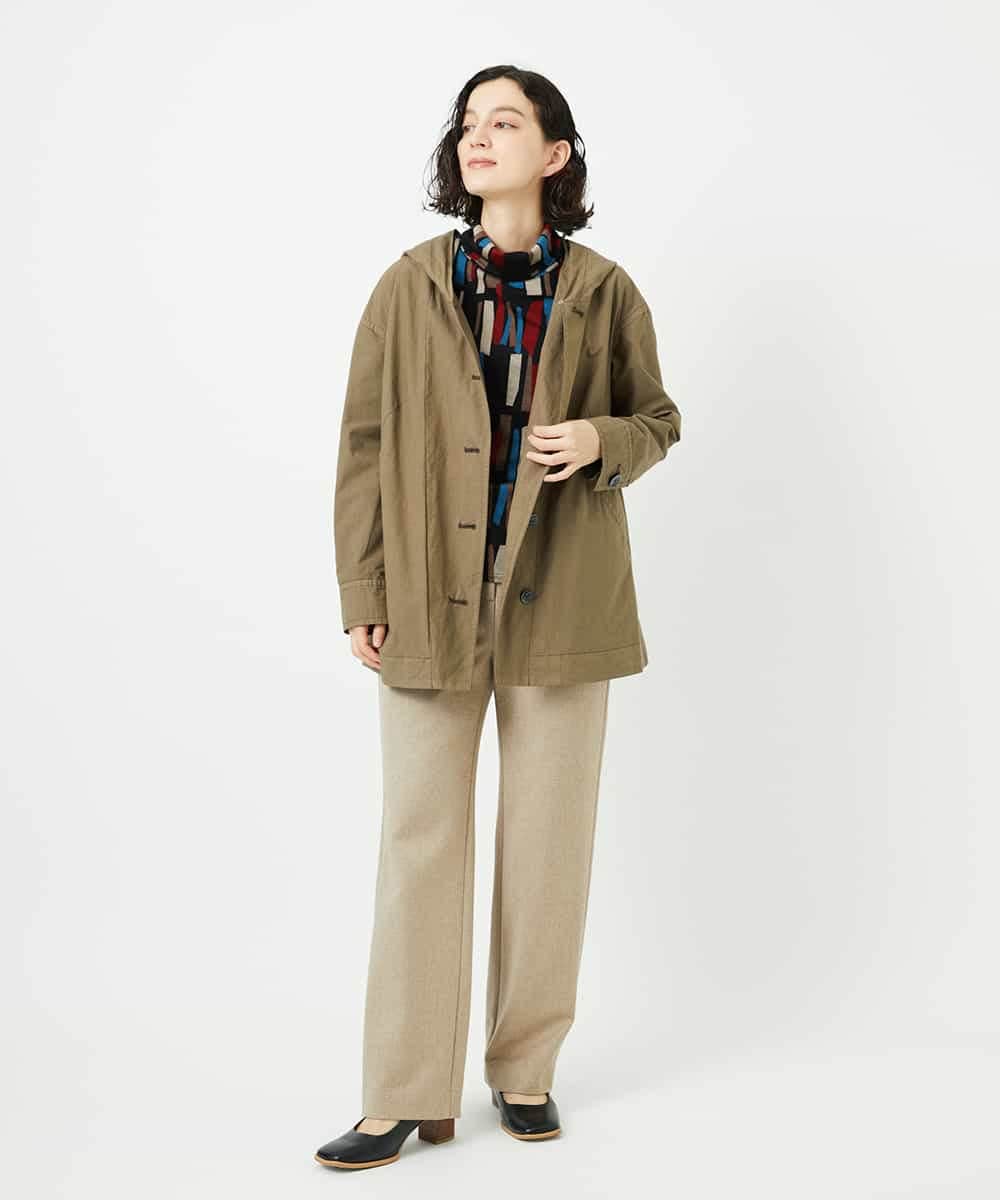 NHLAF85200 GIANNI LO GIUDICE(小さいサイズ)(メゾン ドゥ サンク) [4サイズ展開]ウォッシャブルツイードストレートパンツ ライトグレー
