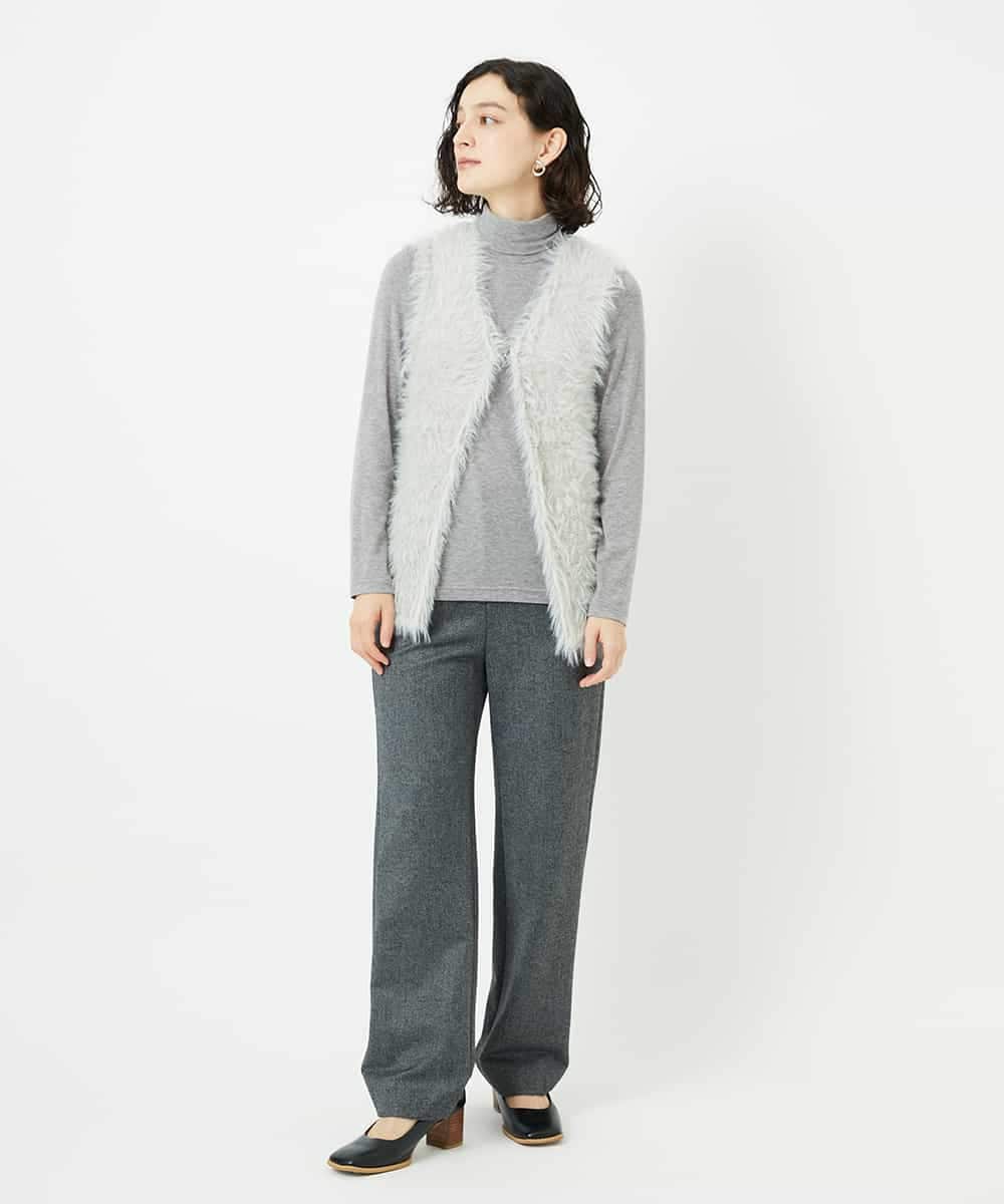 NHLAF85200 GIANNI LO GIUDICE(小さいサイズ)(メゾン ドゥ サンク) [4サイズ展開]ウォッシャブルツイードストレートパンツ ライトグレー