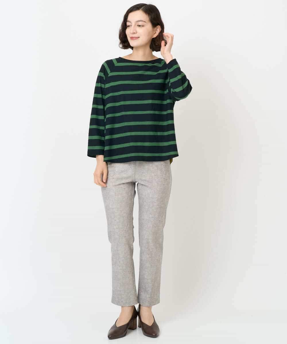 NHLAF87180 GIANNI LO GIUDICE(小さいサイズ)(メゾン ドゥ サンク) デニムプリントハイテンションストレッチパンツ ライトグレー