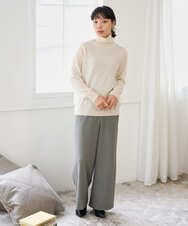 NHLAI89210 GIANNI LO GIUDICE(小さいサイズ)(メゾン ドゥ サンク) [セットアップ対応]チェック柄ワイドストレートパンツ グレー
