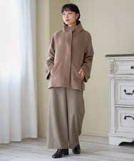 NHLAI89210 GIANNI LO GIUDICE(小さいサイズ)(メゾン ドゥ サンク) [セットアップ対応]チェック柄ワイドストレートパンツ グレー