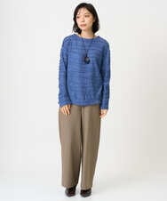 NHLAI89210 GIANNI LO GIUDICE(小さいサイズ)(メゾン ドゥ サンク) [セットアップ対応]チェック柄ワイドストレートパンツ グレー
