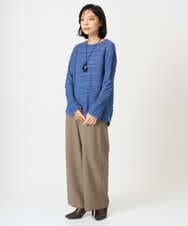 NHLAI89210 GIANNI LO GIUDICE(小さいサイズ)(メゾン ドゥ サンク) [セットアップ対応]チェック柄ワイドストレートパンツ グレー