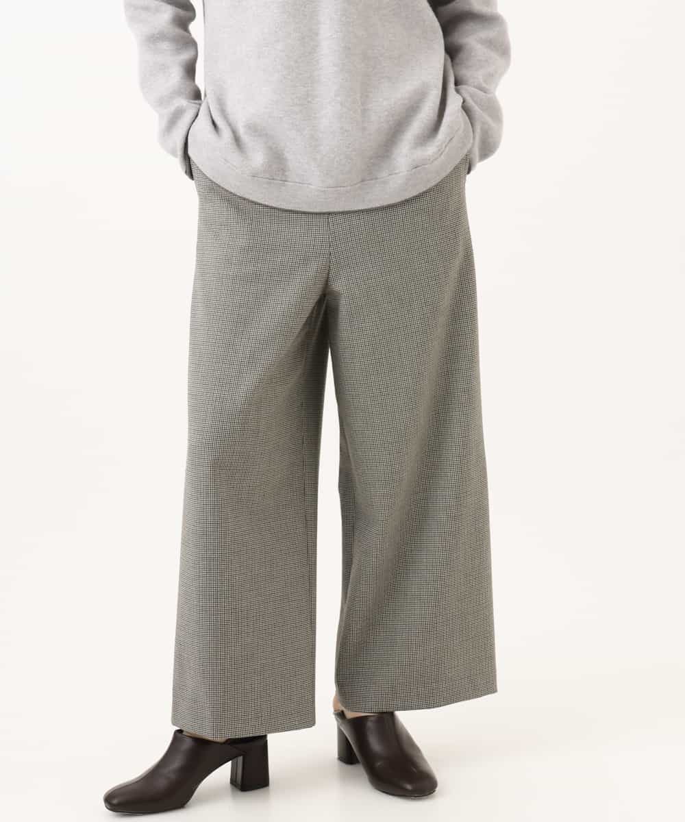 NHLAI89210 GIANNI LO GIUDICE(小さいサイズ)(メゾン ドゥ サンク) [セットアップ対応]チェック柄ワイドストレートパンツ グレー