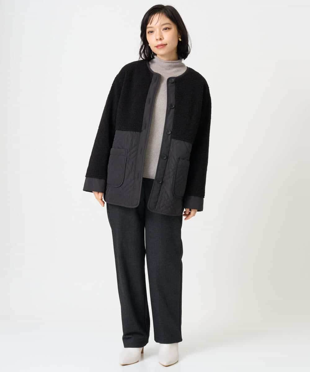NHLAI91200 GIANNI LO GIUDICE(小さいサイズ)(メゾン ドゥ サンク) ヘリンボーンストレートパンツ ベージュ
