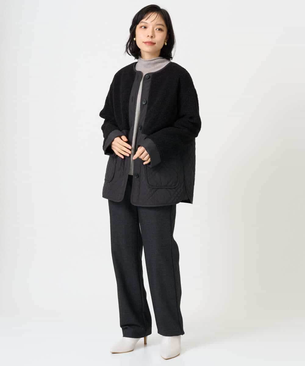 NHLAI91200 GIANNI LO GIUDICE(小さいサイズ)(メゾン ドゥ サンク) ヘリンボーンストレートパンツ ベージュ
