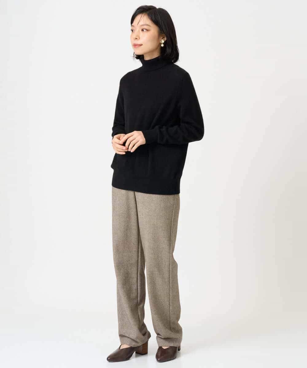 NHLAI91200 GIANNI LO GIUDICE(小さいサイズ)(メゾン ドゥ サンク) ヘリンボーンストレートパンツ ベージュ