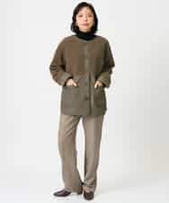 NHLAI91200 GIANNI LO GIUDICE(小さいサイズ)(メゾン ドゥ サンク) ヘリンボーンストレートパンツ ベージュ