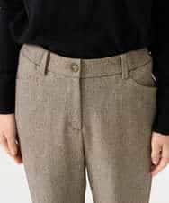 NHLAI91200 GIANNI LO GIUDICE(小さいサイズ)(メゾン ドゥ サンク) ヘリンボーンストレートパンツ ベージュ