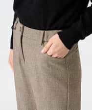NHLAI91200 GIANNI LO GIUDICE(小さいサイズ)(メゾン ドゥ サンク) ヘリンボーンストレートパンツ ベージュ