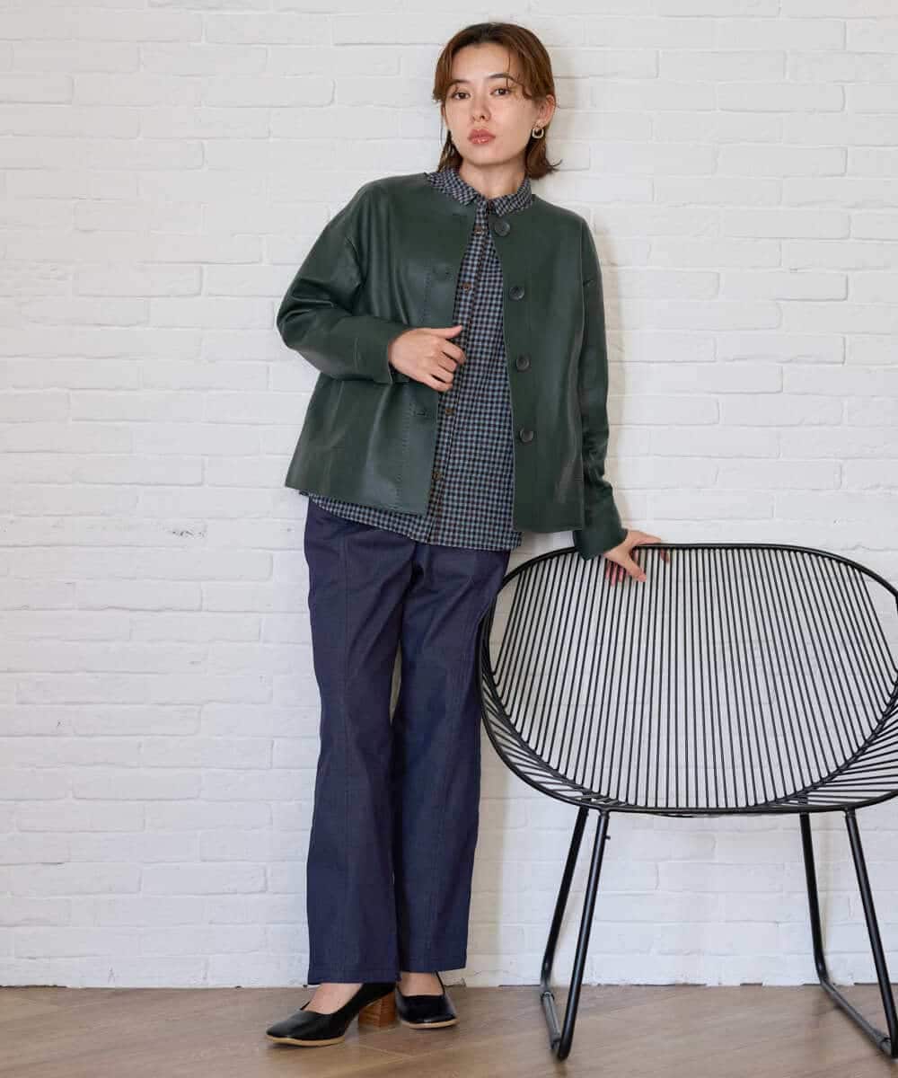 NHLJD14300 GIANNI LO GIUDICE(小さいサイズ)(メゾン ドゥ サンク) [セットアップ対応]デニムライクシャンブレーパンツ ネイビー