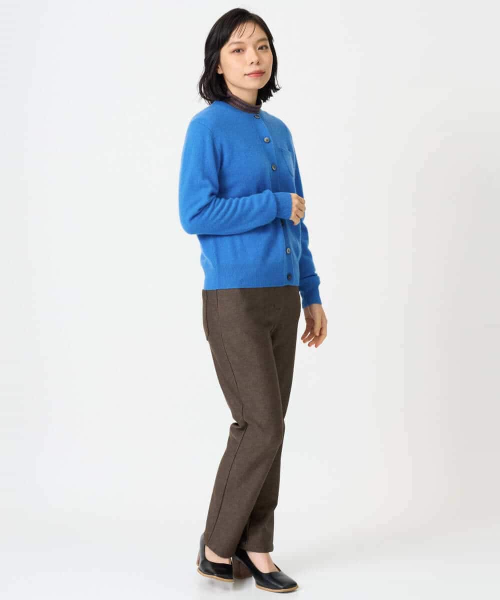 NHSAI87390 GIANNI LO GIUDICE(小さいサイズ)(メゾン ドゥ サンク) カシミヤクルーネックカーディガン ブルー