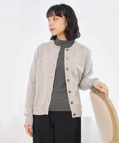 NHSAI87390  カシミヤクルーネックカーディガン