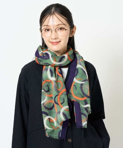 NK3JD04140 GIANNI LO GIUDICE サークルドットプリントスカーフ