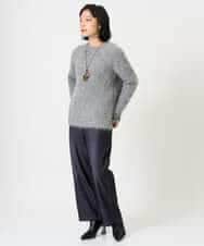 NR2AH37100 GIANNI LO GIUDICE(小さいサイズ)(メゾン ドゥ サンク) [日本製]イレギュラーウッドトップネックレス ネイビー