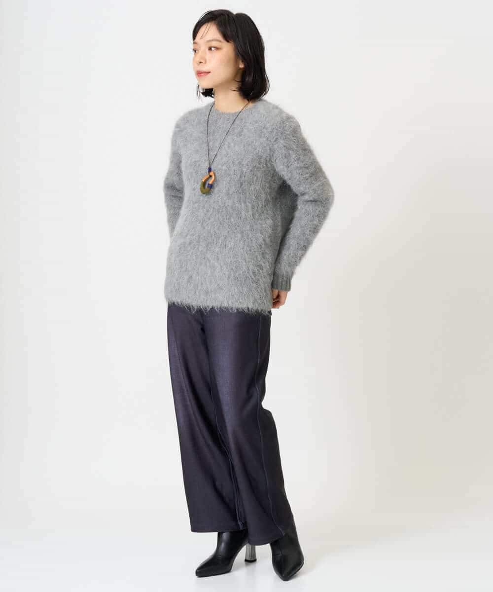 NR2AH37100 GIANNI LO GIUDICE(小さいサイズ)(メゾン ドゥ サンク) [日本製]イレギュラーウッドトップネックレス ネイビー
