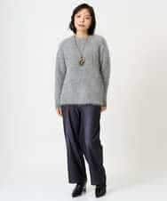 NR2AH37100 GIANNI LO GIUDICE(小さいサイズ)(メゾン ドゥ サンク) [日本製]イレギュラーウッドトップネックレス ネイビー
