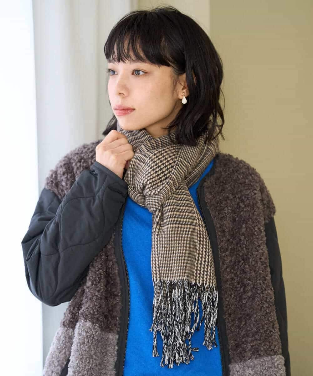 NR3AH41110 GIANNI LO GIUDICE(小さいサイズ)(メゾン ドゥ サンク) イタリーチェックストール ベージュ