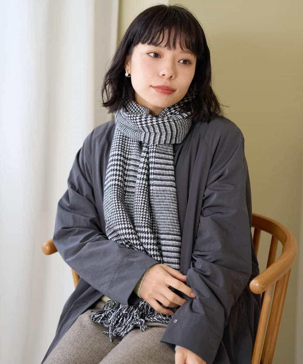 NR3AH41110 GIANNI LO GIUDICE(小さいサイズ)(メゾン ドゥ サンク) イタリーチェックストール ダークグレー