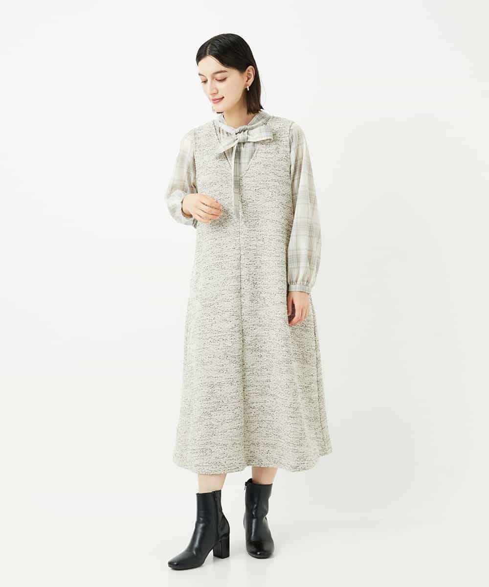 NSBAF85230 Maison de CINQ(メゾン ドゥ サンク) シアーチェックボウタイブラウス アイボリー
