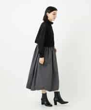 NSFAF81230 Maison de CINQ(メゾン ドゥ サンク) 透かし編みショート丈ハイネックニット ブラック