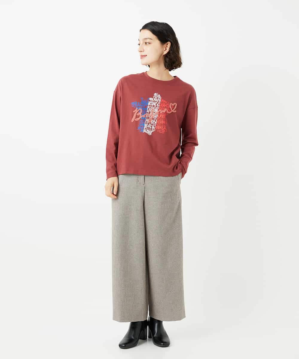 NSKAF97170 Maison de CINQ(メゾン ドゥ サンク) ロゴ刺繍コットンカットソー ブルーグリーン
