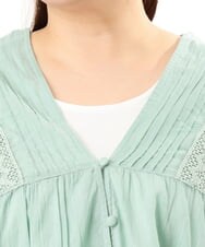 OLBFD03089 eur3(エウルキューブ) 【大きいサイズ】ピンタックコットンブラウス ライトブルー