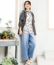 OLBFD27089 eur3(エウルキューブ) 【大きいサイズ】スカーフプリントブラウス アイボリー