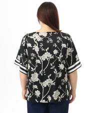 OLBFD27089 eur3(エウルキューブ) 【大きいサイズ】スカーフプリントブラウス ブラック
