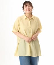 OLBHD32089 eur3(エウルキューブ) 【大きいサイズ/接触冷感】シア―ボクシーシルエットブラウス ライトイエロー