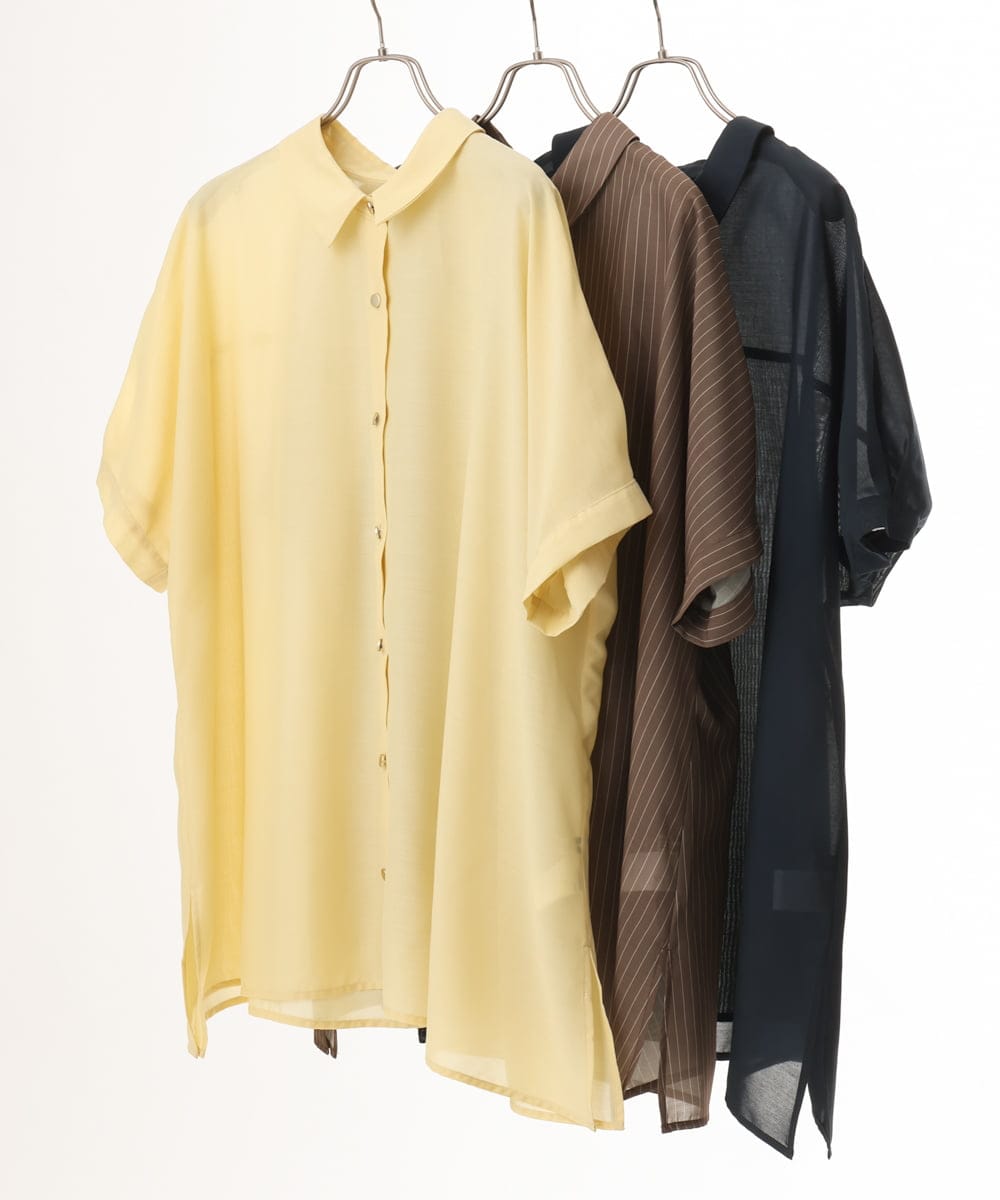 OLBHD32089 eur3(エウルキューブ) 【大きいサイズ/接触冷感】シア―ボクシーシルエットブラウス ダークブラウン