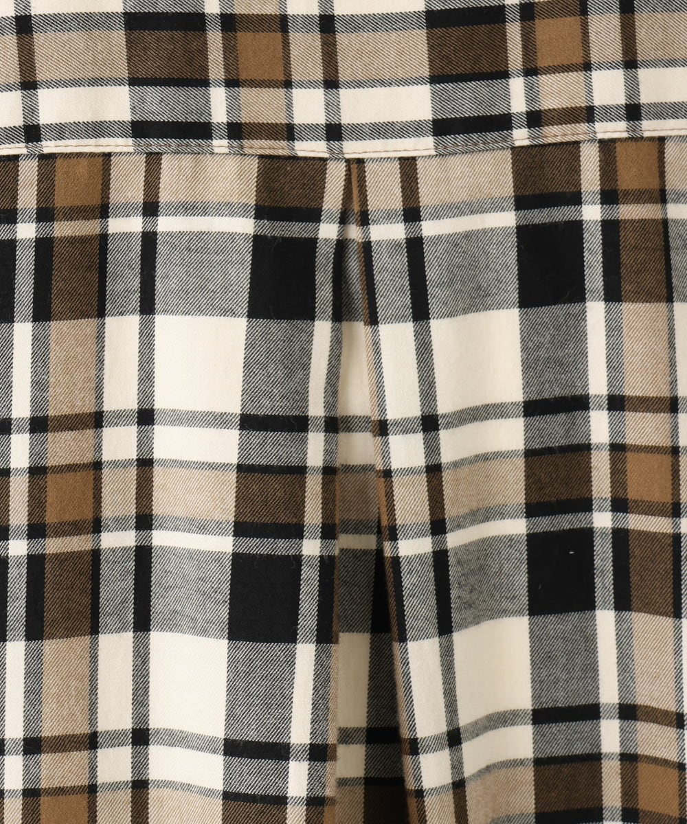 OLBLA13099 eur3(エウルキューブ) 【大きいサイズ】チェック柄ネルシャツ モカ(84)