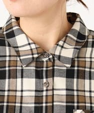 OLBLA13099 eur3(エウルキューブ) 【大きいサイズ】チェック柄ネルシャツ モカ(84)