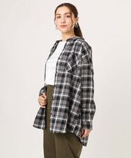 OLBLA13099 eur3(エウルキューブ) 【大きいサイズ】チェック柄ネルシャツ ブラック(94)