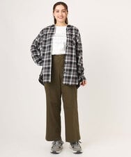 OLBLA13099 eur3(エウルキューブ) 【大きいサイズ】チェック柄ネルシャツ ブラック(94)