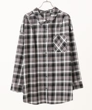 OLBLA13099 eur3(エウルキューブ) 【大きいサイズ】チェック柄ネルシャツ ブラック(94)