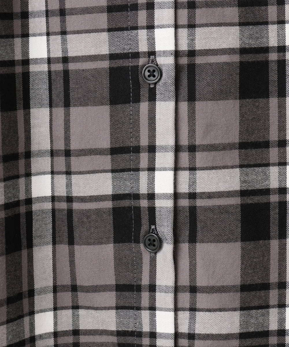 OLBLA13099 eur3(エウルキューブ) 【大きいサイズ】チェック柄ネルシャツ ブラック(94)