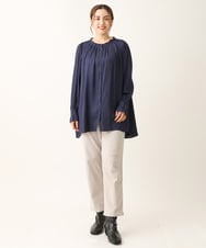 OLBLS08089 eur3(エウルキューブ) 【大きいサイズ/11号サイズあり】タックギャザーブラウス ブルー(55)