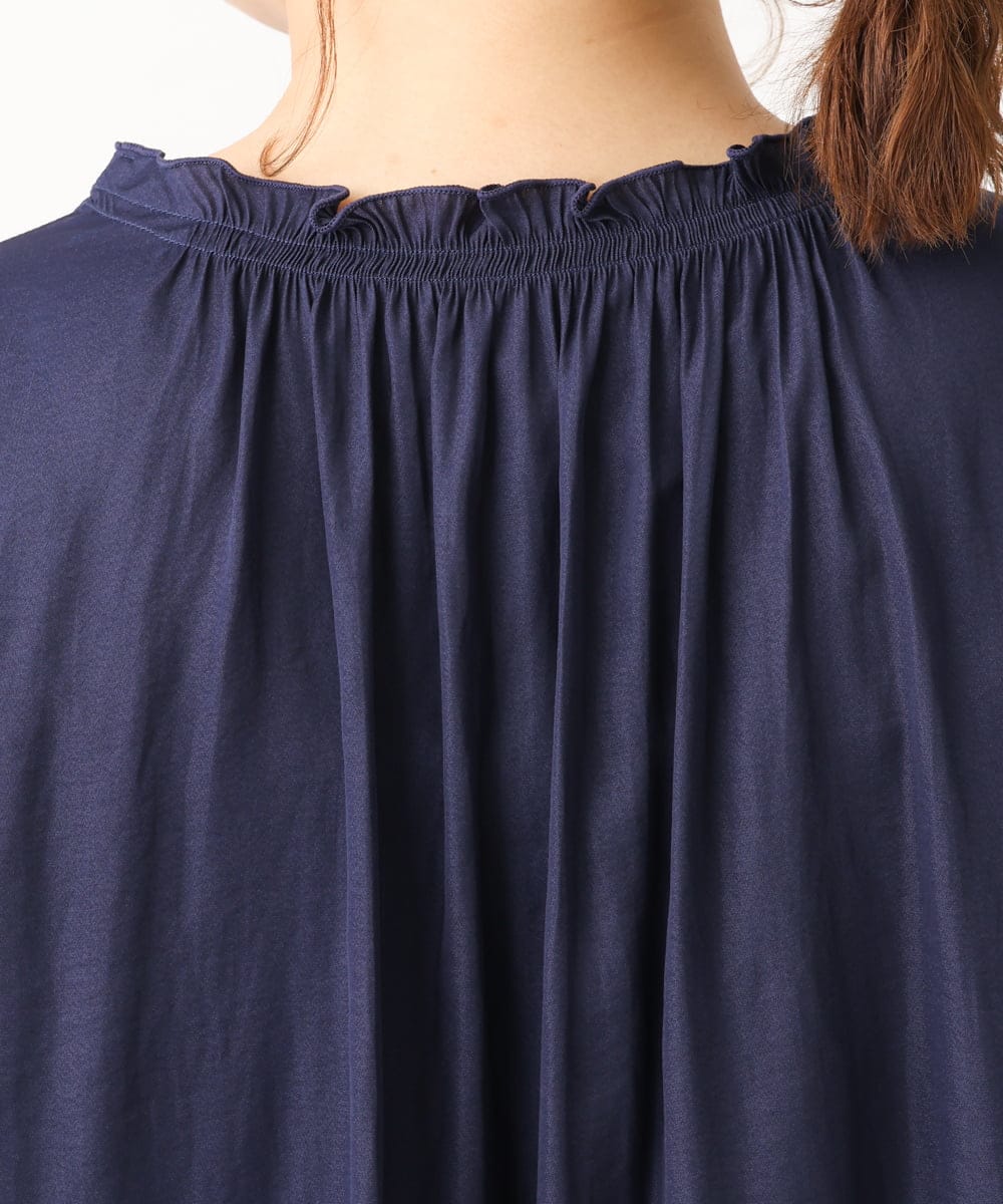 OLBLS08089 eur3(エウルキューブ) 【大きいサイズ/11号サイズあり】タックギャザーブラウス ブルー(55)